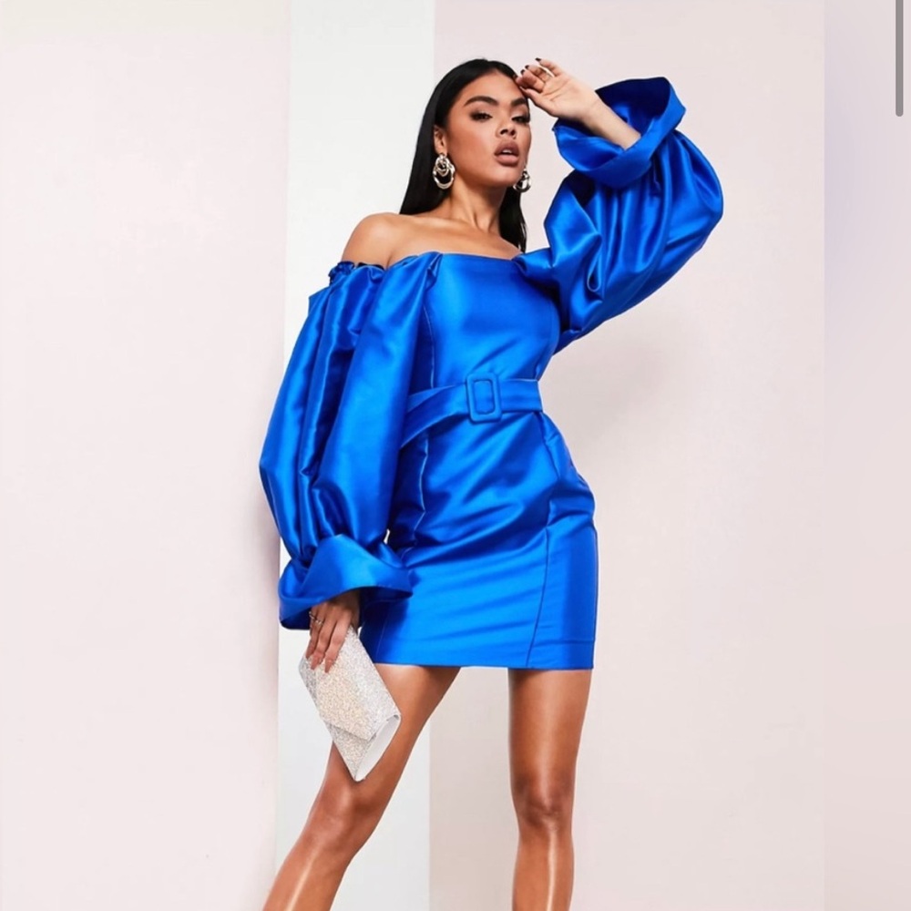 ASOS Luxe Belted Blue dress size 4